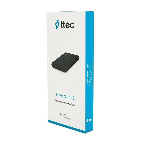 Універсальна мобільна батарея Ttec 10000mAh PowerSlim S Black (2BB135S) 405416 фото