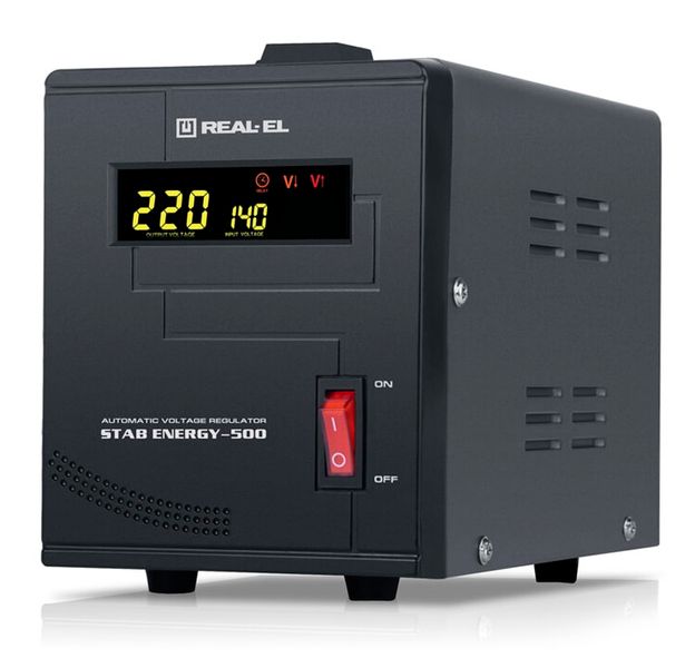 Стабілізатор REAL-EL Stab Energy-500 Black EL122400011 фото