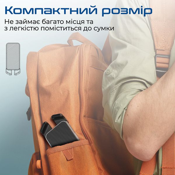 Охолоджуюча пiдставка для ноутбука Promate PocketMount Grey pocketmount.grey фото