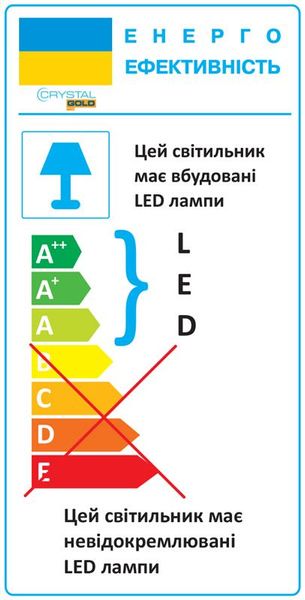 Світильник настінно-стельовий світлодіодний CRYSTAL GOLD 15W KORAL DNL-030 DNL-030 фото