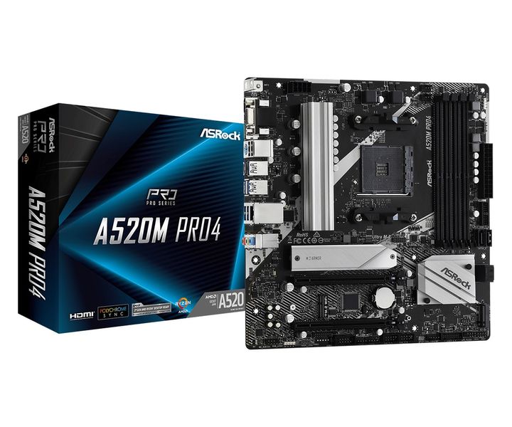 Материнська плата ASRock A520M Pro4 Socket AM4 320454 фото