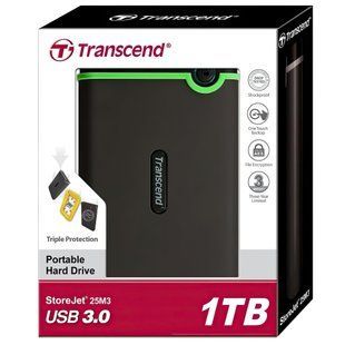 Накопичувач зовнiшнiй HDD 2.5" USB 1.0TB Transcend StoreJet 25M3 Iron Gray Slim (TS1TSJ25M3S)