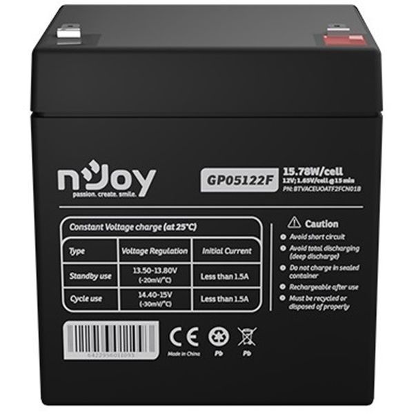 Акумуляторна батарея Njoy GP05122F 12V 5AH (BTVACEUOATF2FCN01B) AGM