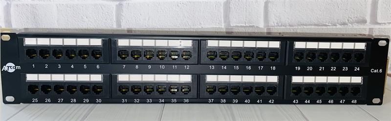 Патч-панель ATcom P6048 19" 48хRJ-45 UTP 2U cat.6 P6048 фото