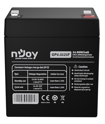 Акумуляторна батарея Njoy GP4.5121F 12V 4.5AH (BTVACDUEATE1FCN01B) AGM 438067 фото