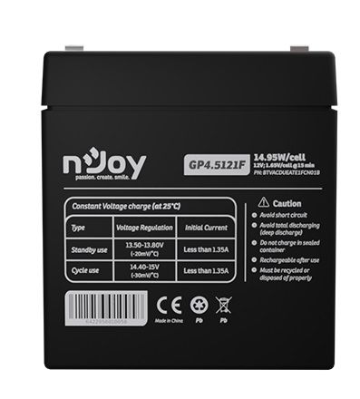 Акумуляторна батарея Njoy GP4.5121F 12V 4.5AH (BTVACDUEATE1FCN01B) AGM 438067 фото