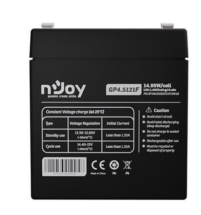 Акумуляторна батарея Njoy GP4.5121F 12V 4.5AH (BTVACDUEATE1FCN01B) AGM 438067 фото