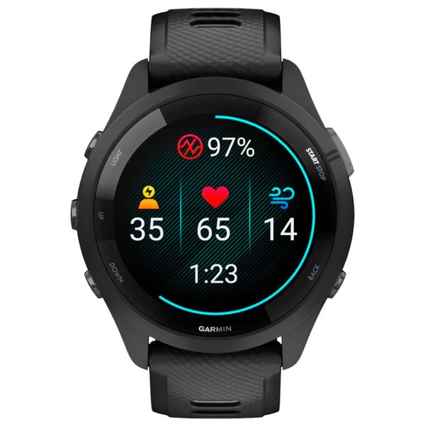 Смарт-годинник Garmin Forerunner 265 Black Bezel and Case with Black/Powder Gray Silicone Band (010-02810-50) 460459 фото