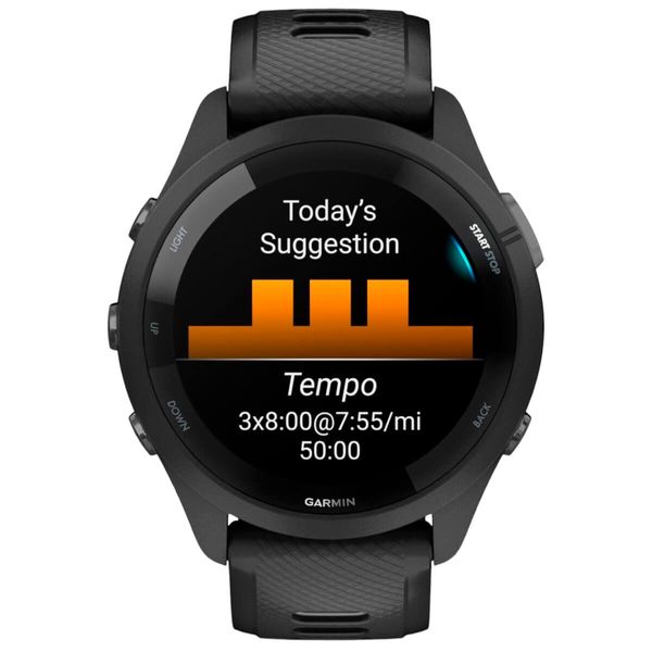 Смарт-годинник Garmin Forerunner 265 Black Bezel and Case with Black/Powder Gray Silicone Band (010-02810-50) 460459 фото