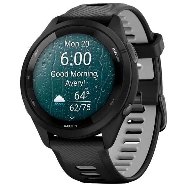 Смарт-годинник Garmin Forerunner 265 Black Bezel and Case with Black/Powder Gray Silicone Band (010-02810-50) 460459 фото