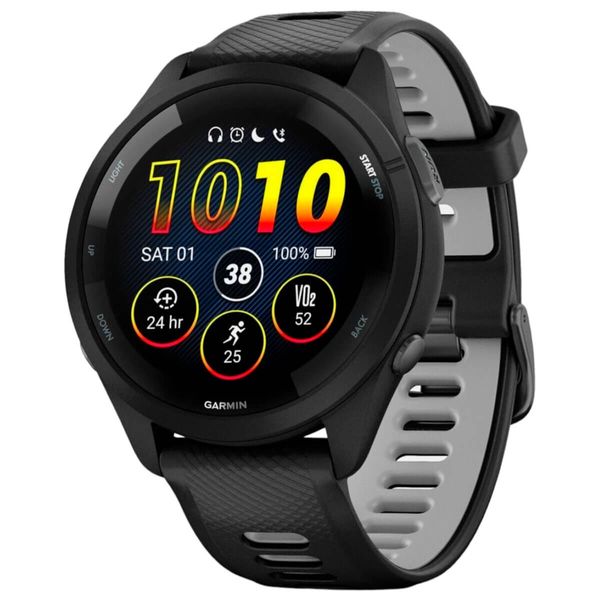 Смарт-годинник Garmin Forerunner 265 Black Bezel and Case with Black/Powder Gray Silicone Band (010-02810-50) 460459 фото