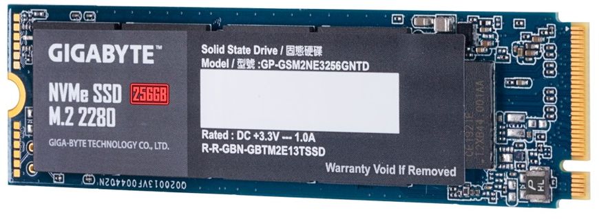 Накопичувач SSD 256GB Gigabyte M.2 PCIe NVMe 3.0 x4 NAND TLC (GP-GSM2NE3256GNTD) GP-GSM2NE3256GNTD фото