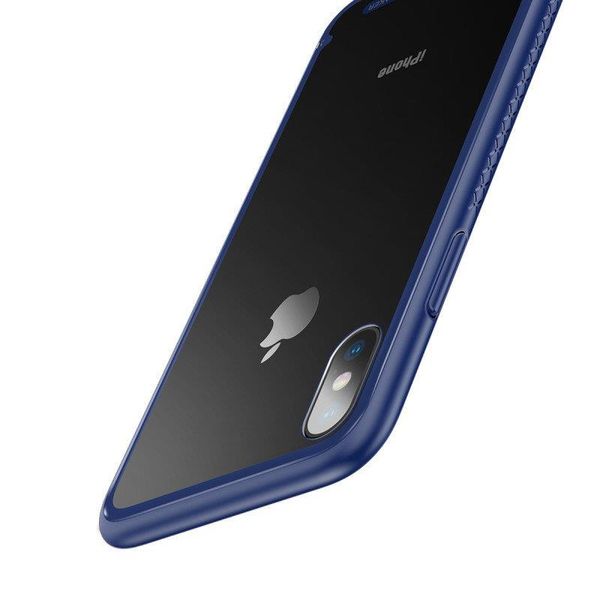 Чохол-накладка Baseus See-through Glass для Apple iPhone X Blue (WIAPIPHX-YS03) 258160 фото