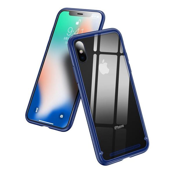 Чохол-накладка Baseus See-through Glass для Apple iPhone X Blue (WIAPIPHX-YS03) 258160 фото