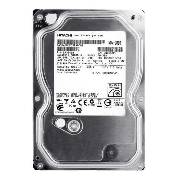 Накопичувач HDD SATA 500GB Hitachi (HGST) CinemaStar 5K1000 8MB (HCS5C1050CLA382) Refurbished HCS5C1050CLA382_Ref фото