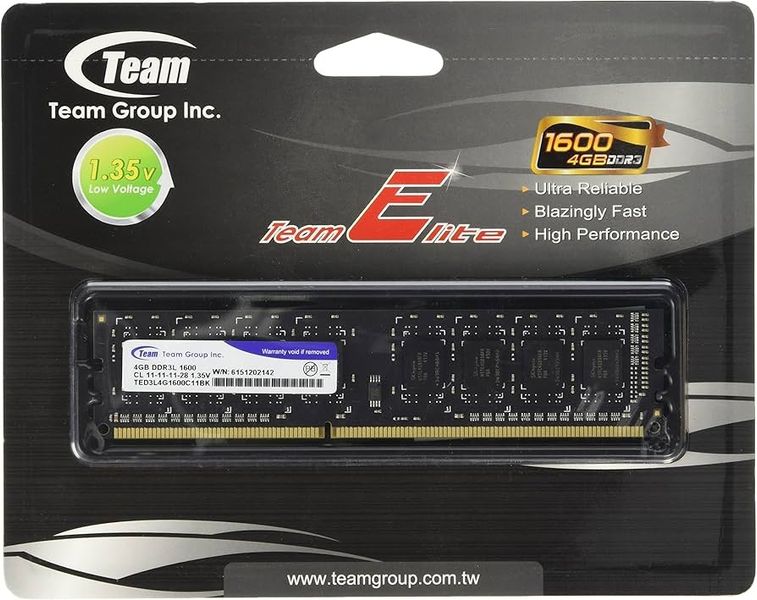 Модуль пам`ятi DDR3 4GB/1600 1,35V Team Elite (TED3L4G1600C1101) TED3L4G1600C1101 фото