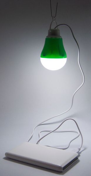 USB-світильник з LED-лампочкою Dengos, шнур ~1м, 5V, 5W, Green (LED-BULB-5V5W-GREEN) LED-BULB-5V5W-GREEN фото