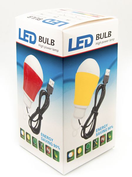 USB-світильник з LED-лампочкою Dengos, шнур ~1м, 5V, 5W, Green (LED-BULB-5V5W-GREEN) LED-BULB-5V5W-GREEN фото