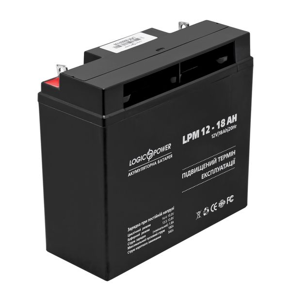 Акумуляторна батарея LogicPower LPM 12V 18AH (LPM 12 - 18 AH) AGM 261310 фото