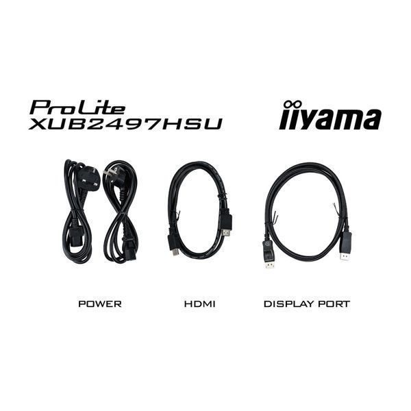 IIYAMA 23.8" 16:9 IPS РК монітор, 1920х1080, 1 мс (MPRT), 100 Гц, Adaptive Sync, 1xHDMI 1.4/1xDP 1.2/2xUSB (XUB2497HSU-W2)