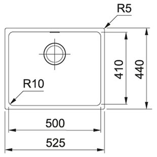 Franke Кухонна мийка Sirius SID 110-50/144.0649.561/тектонайт/525х440х200/монтаж під стільницю/сірий