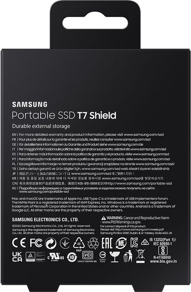 Накопичувач зовнішній SSD 2.5" USB 2.0TB Samsung T7 Shield Blue (MU-PE2T0R/EU) 455740 фото