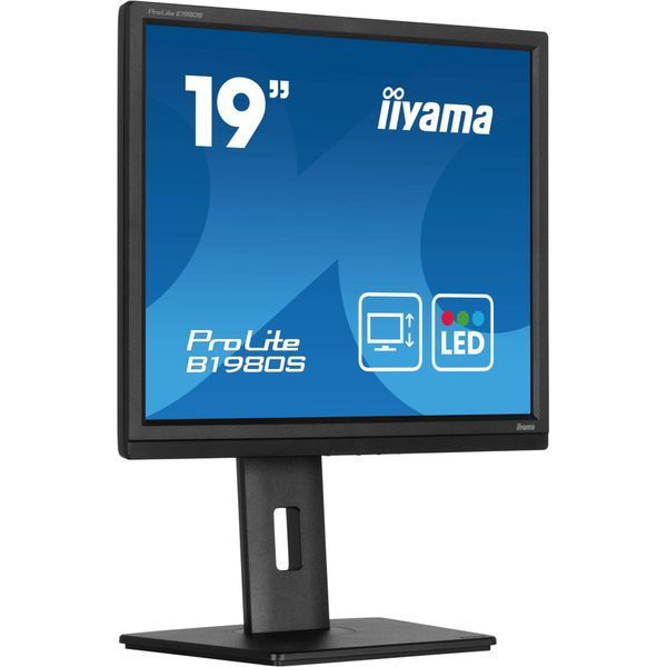 IIYAMA 19" 5:4 TN РК монітор, 1280х1024, 3 мс (GTG), 250 кд/м2, 75 Гц, 1xHDMI/1xDP, SP 2x2 Вт, HAS (B1980S-B1)