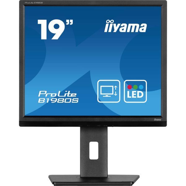 IIYAMA 19" 5:4 TN РК монітор, 1280х1024, 3 мс (GTG), 250 кд/м2, 75 Гц, 1xHDMI/1xDP, SP 2x2 Вт, HAS (B1980S-B1)