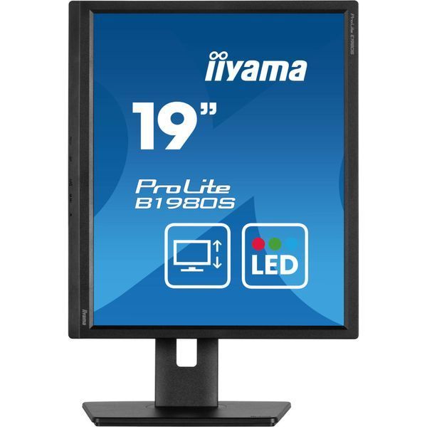 IIYAMA 19" 5:4 TN РК монітор, 1280х1024, 3 мс (GTG), 250 кд/м2, 75 Гц, 1xHDMI/1xDP, SP 2x2 Вт, HAS (B1980S-B1)