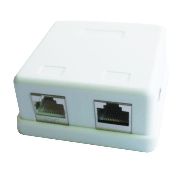 Розетка Cablexpert (NCAC-HS-SMB2) 2хRJ-45, Cat5Е, зовнішня, біла 203380 фото