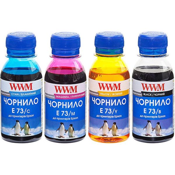 Комплект чорнил WWM для EPSON Stylus CX3700/T26/TX106/TX206/TX419 B/C/M/Y (E73SET) 4*100г E73SET-2 фото