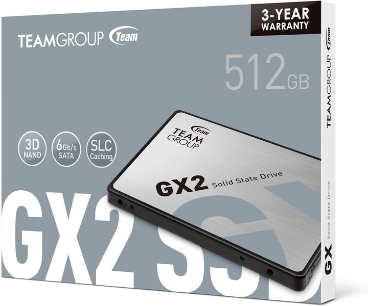 Накопичувач SSD 512GB Team GX2 2.5" SATAIII TLC (T253X2512G0C101) T253X2512G0C101 фото