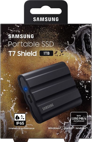 Накопичувач зовнішній SSD 2.5" USB 1.0TB Samsung T7 Shield Black (MU-PE1T0S/EU) 455742 фото