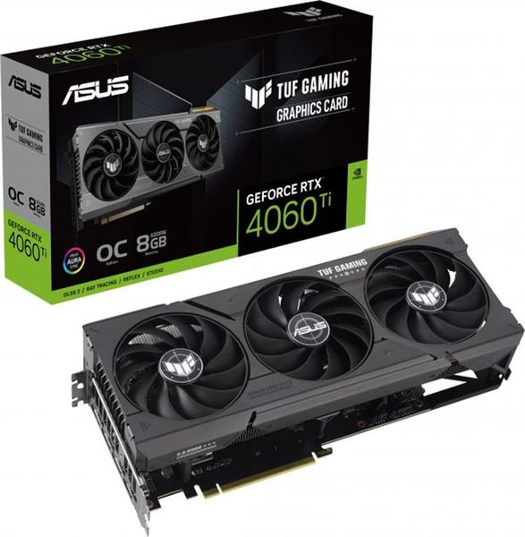 Відеокарта GF RTX 4060 Ti 8GB GDDR6 TUF Gaming OC Asus (TUF-RTX4060TI-O8G-GAMING) TUF-RTX4060TI-O8G-GAMING фото