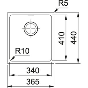 Franke Кухонна мийка Sirius SID 110-34/144.0649.548/тектонайт/365х440х200/монтаж під стільницю/чорний