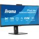 IIYAMA 34" 21:9 вигнутий VA РК монітор, 0,4 мс (MPRT), 120 Гц, Adaptive Sync, KVM свіч, 2xHDMI,/1xDP/1xUSB (XCB3497WQSNPH-B1)