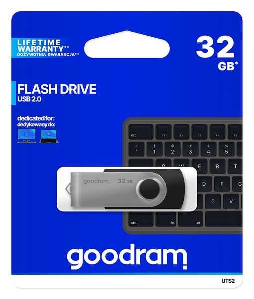 Флеш-накопичувач USB2.0 32GB Goodram UTS2 (Twister) Black (UTS2-0320K0R11) UTS2-0320K0R11 фото