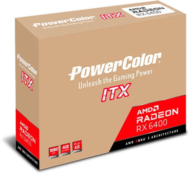 Відеокарта AMD Radeon RX 6400 4GB GDDR6 ITX PowerColor (AXRX 6400 4GBD6-DH) AXRX 6400 4GBD6-DH фото