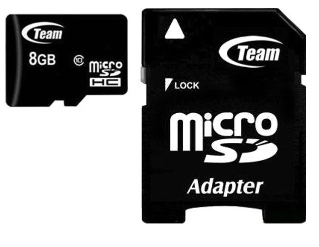 Карта пам`ятi MicroSDHC 8GB Class 10 Team + SD-adapter (TUSDH8GCL1003)- 24019 фото