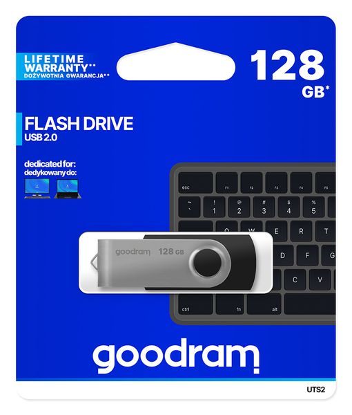 Флеш-накопичувач USB2.0 128GB Goodram UTS2 (Twister) Black (UTS2-1280K0R11) UTS2-1280K0R11 фото