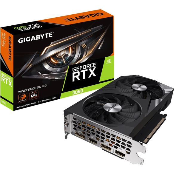 Відеокарта GF RTX 3060 12GB GDDR6 Windforce OC Gigabyte (GV-N3060WF2OC-12GD) GV-N3060WF2OC-12GD фото