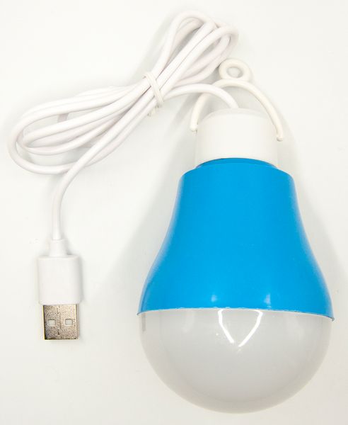 USB-світильник з LED-лампочкою Dengos, шнур ~1м, 5V, 5W, Blue (LED-BULB-5V5W-BLUE) LED-BULB-5V5W-BLUE фото