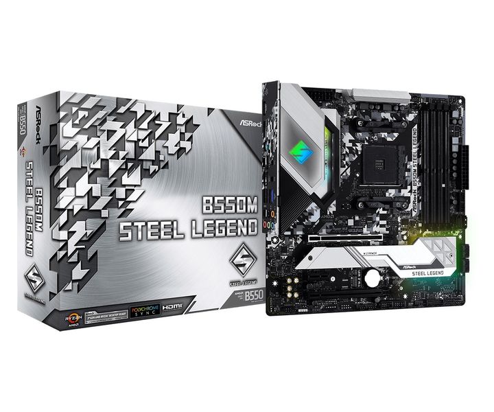 Материнська плата ASRock B550M Steel Legend Socket AM4 B550M Steel Legend фото