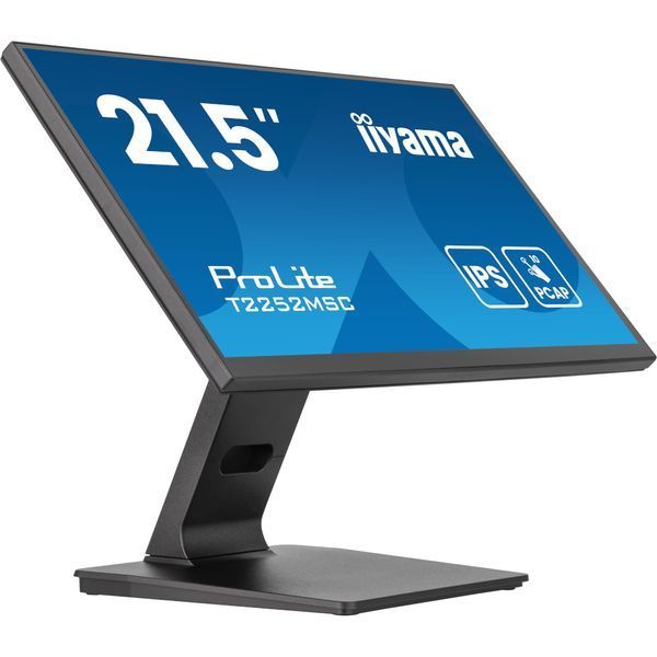 IIYAMA 21.5" 16:9 IPS сенсорний РК монітор, 1920х1080, проекційно-ємністна технологія, 1xHDMI/1xDP/2xUSB 3. (T2252MSC-B2AG)