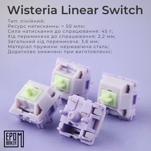 Клавіатура бездротова Epomaker Shadow-X 70% Wisteria Linear Switch Hot-Swap (2.4G/BT/USB) LCD Screen RGB UA White (SHX-W-WL)