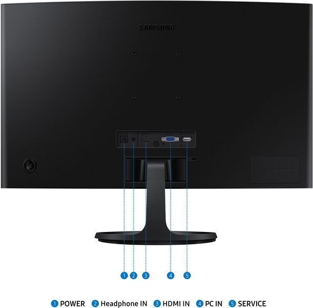 Монiтор Samsung 24" Essential S3 LS24D360 (LS24D360GAIXCI) VA Black Curved 100Hz