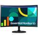 Монiтор Samsung 24" Essential S3 LS24D360 (LS24D360GAIXCI) VA Black Curved 100Hz