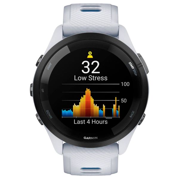 Смарт-годинник Garmin Forerunner 265 Black Bezel with Whitestone Case and Whitestone/Tidal Blue Silicone Band (010-02810-51) 010-02810-51 фото