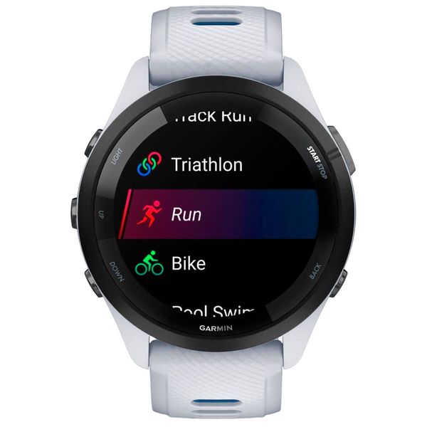 Смарт-годинник Garmin Forerunner 265 Black Bezel with Whitestone Case and Whitestone/Tidal Blue Silicone Band (010-02810-51) 010-02810-51 фото