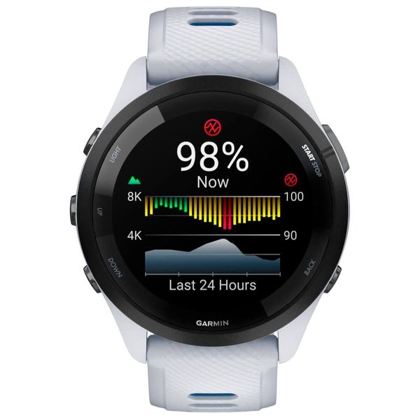 Смарт-годинник Garmin Forerunner 265 Black Bezel with Whitestone Case and Whitestone/Tidal Blue Silicone Band (010-02810-51) 010-02810-51 фото